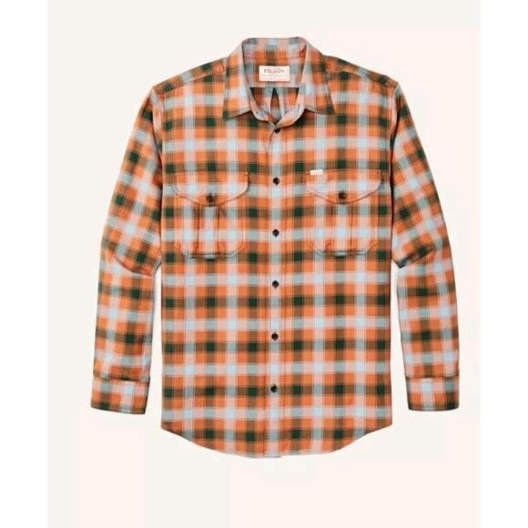 Filson Lightweight Alaskan Guide Shirt Men's Size XS Clay Blue Plaid